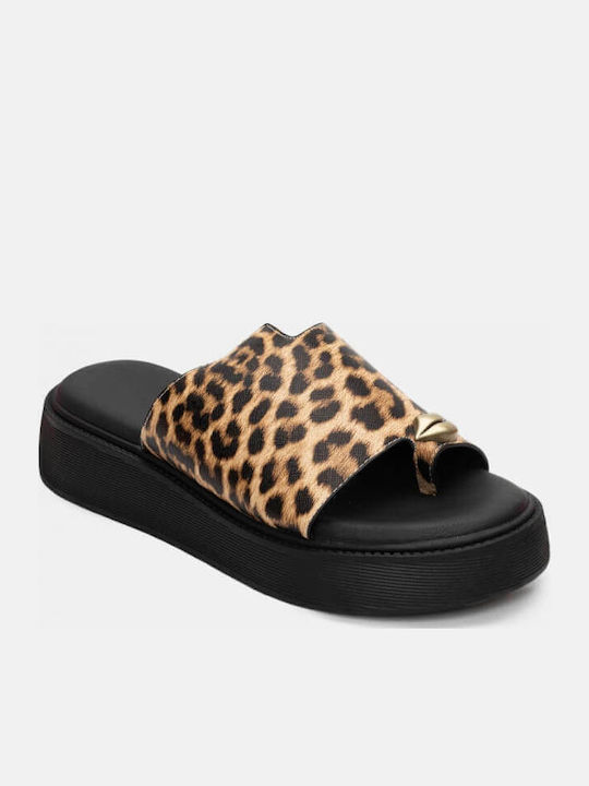 Women's Flat Sandals Flatforms Animal Print