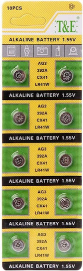 Alkaline Battery Ag3 Lr41 10pcs