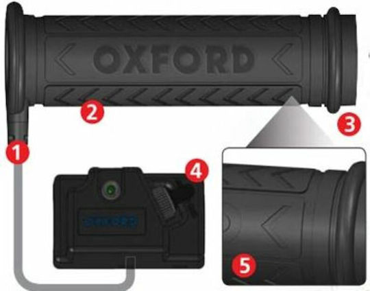 Oxford Θερμαινόμενες Χειρολαβές Μοτοσυκλέτας σε Μαύρο χρώμα