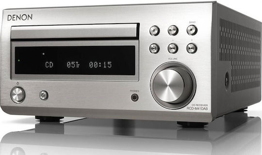 Denon Ηχοσύστημα 2.0 D-M41DAB RCDM41DAB+SCM41 60W με CD / Digital Media Player, WiFi και Bluetooth Silver/Walnut