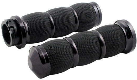 Avon Air Cushioned Grips Black Anodized Harley Davidson 96-22 Dual Throttle Cables Excl Street Nu