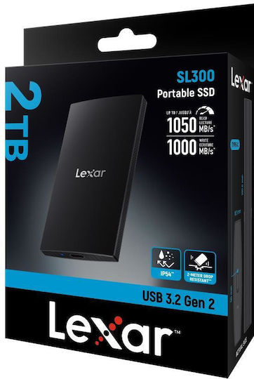 Lexar SL300 USB 3.2 External SSD 2TB Black