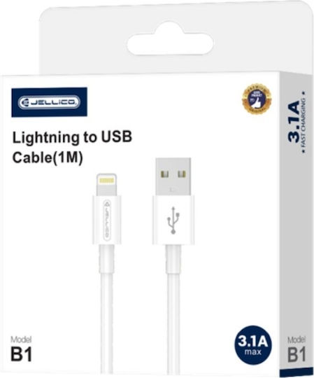 Jellico USB-A to Lightning Cable Λευκό 1m (34.912.1087)