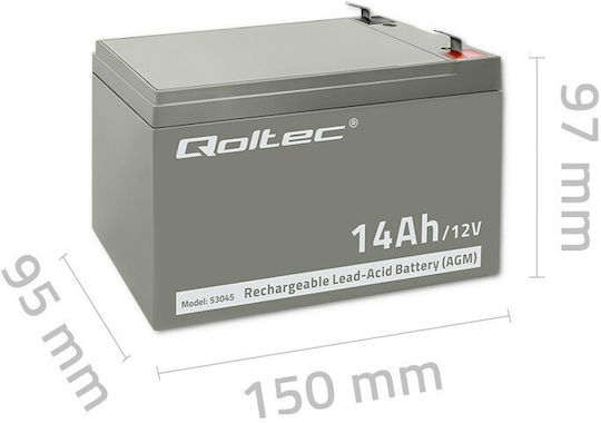 Qoltec Baterie UPS cu Capacitate 14Ah și Tensiune 12V 53045 1buc