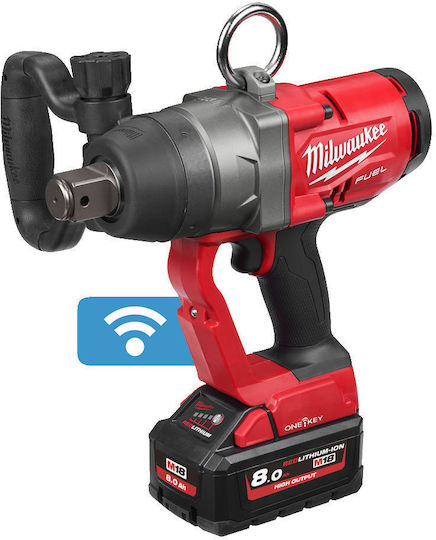 Milwaukee M18 ONEFHIWF1-802X Μπουλονόκλειδο Μπαταρίας 18V 2x8Ah με Υποδοχή 1"