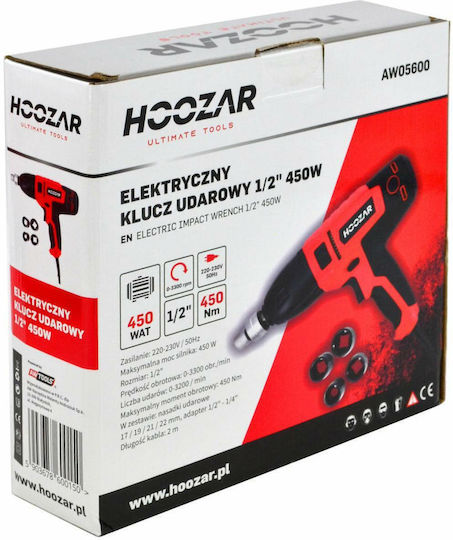 AWTools AW05600 Μπουλονόκλειδο Ρεύματος 450W με Υποδοχή 1/2"