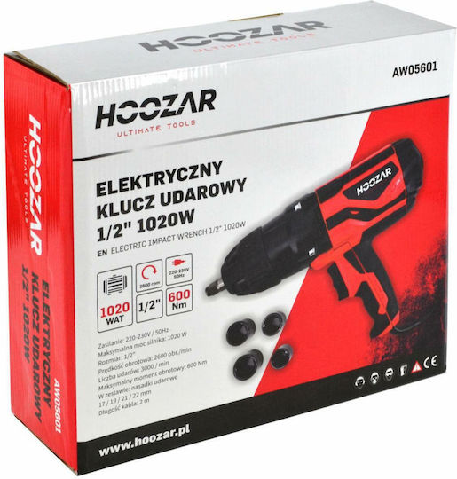 AWTools AW05601 Μπουλονόκλειδο Ρεύματος 1020W με Υποδοχή 1/2"