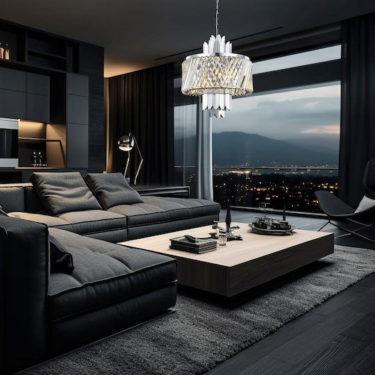 Eko Light Κρεμαστό Φωτιστικό Διάφανο για 6 Λαμπτήρες E14