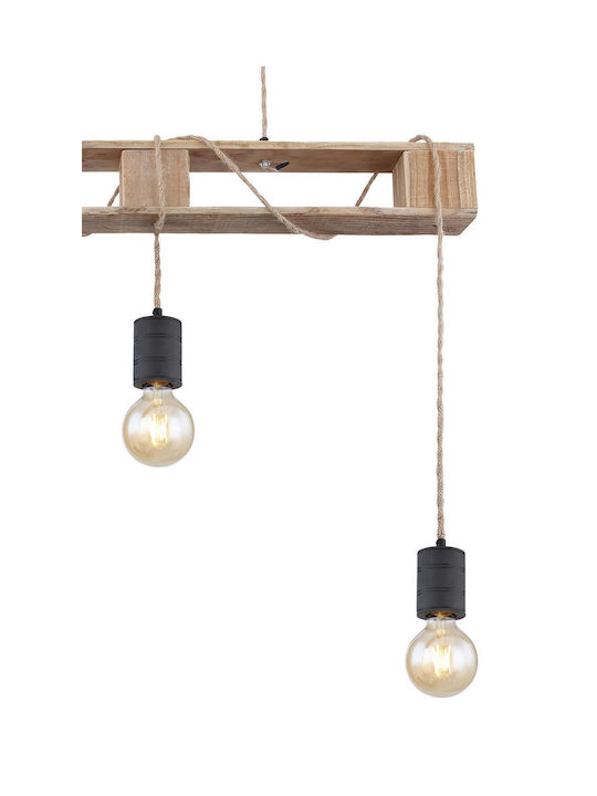 Globo Lighting Pendant Light Black with Rope for Socket E27 83x10x120cm