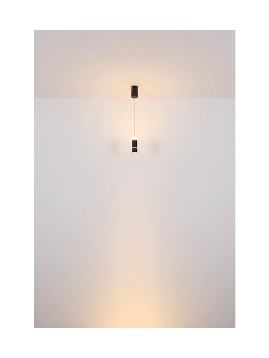 Globo Lighting Ρυθμιζόμενο Κρεμαστό Φωτιστικό Μαύρο LED με Θερμό Λευκό Φως 7.5x7.5x180εκ.