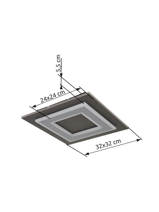 Globo Lighting Таванно осветление 32бр Сив с Вграден LED