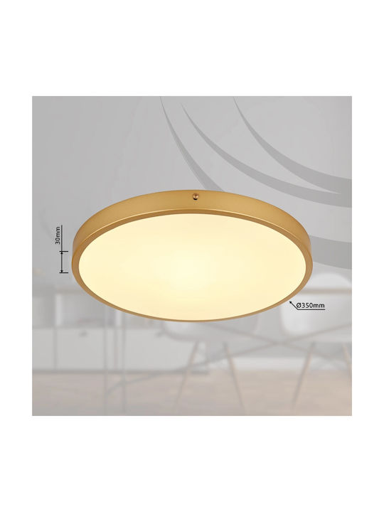 Globo Lighting Ceiling Mount Light 35cm Bronze with Integrated LED