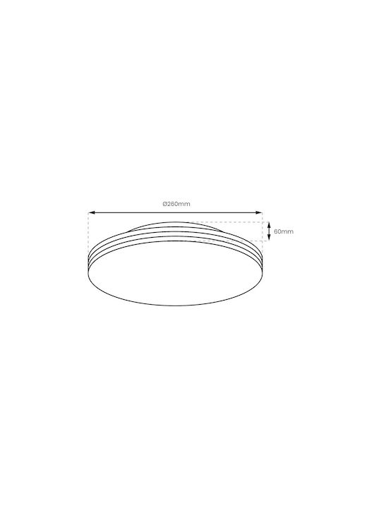 Eko Light Ceiling Mount Light Bathroom 26cm Gold with Integrated LED