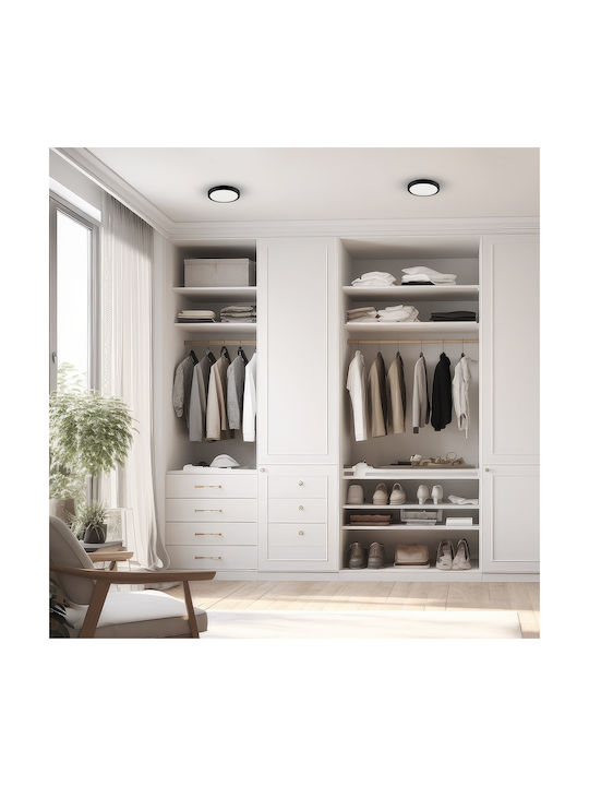 Eko Light Ceiling Mount Light Bathroom Black with Integrated LED