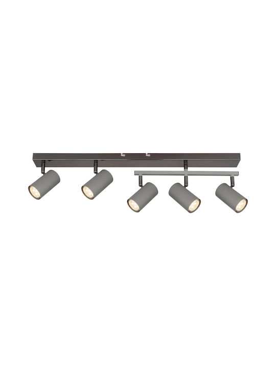 Globo Lighting Σποτ με 5 Φώτα και με Ντουί GU10 σε Γκρι Χρώμα