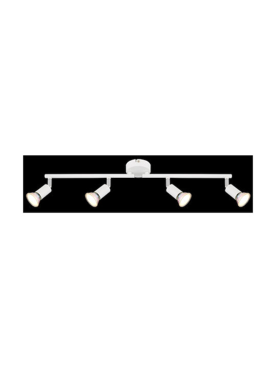 Globo Lighting Σποτ με 4 Φώτα και με Ντουί GU10 σε Λευκό Χρώμα