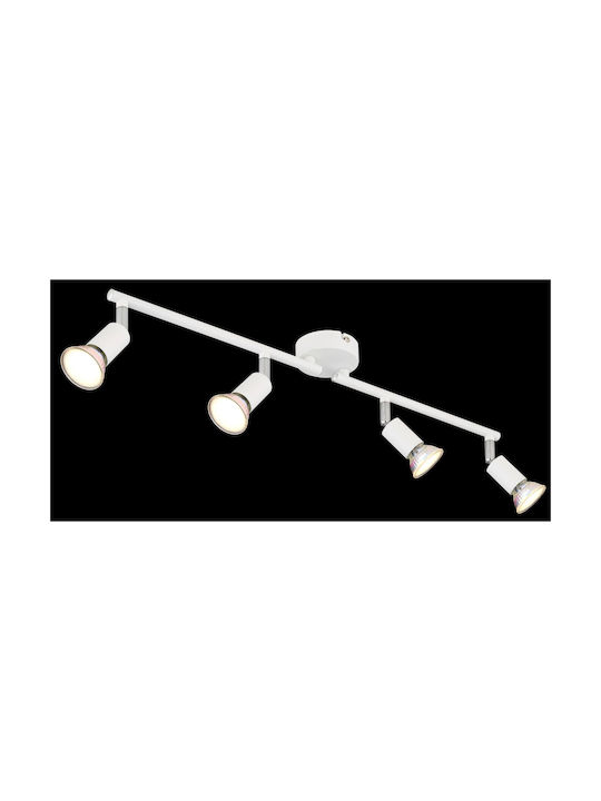 Globo Lighting Σποτ με 4 Φώτα και με Ντουί GU10 σε Λευκό Χρώμα