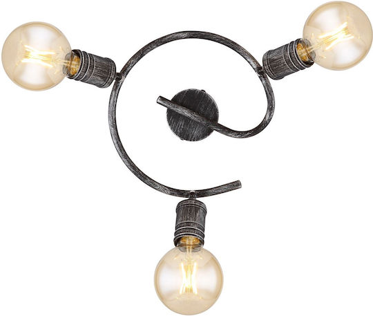 Globo Lighting Triple Spot with Socket E27 in Silver Color Globo Lighting Triple Spot with Socket E27 in Silver Color
