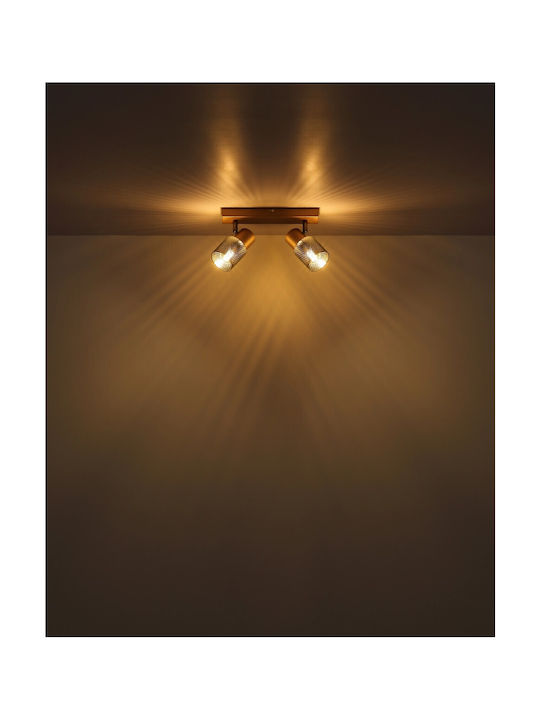 Globo Lighting Dublu Spot cu Soclu E14 în Culoare Maro