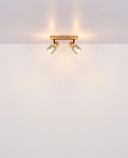 Globo Lighting Doppel Spot mit Fassung E14 in Braun Farbe