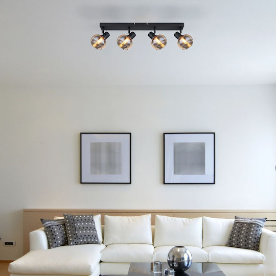 Globo Lighting Спот с 4 Светлини и с Цокъл E14 в Черен Цвят