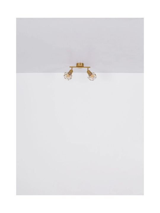 Globo Lighting Διπλό Σποτ με Ντουί E14 σε Χρυσό Χρώμα