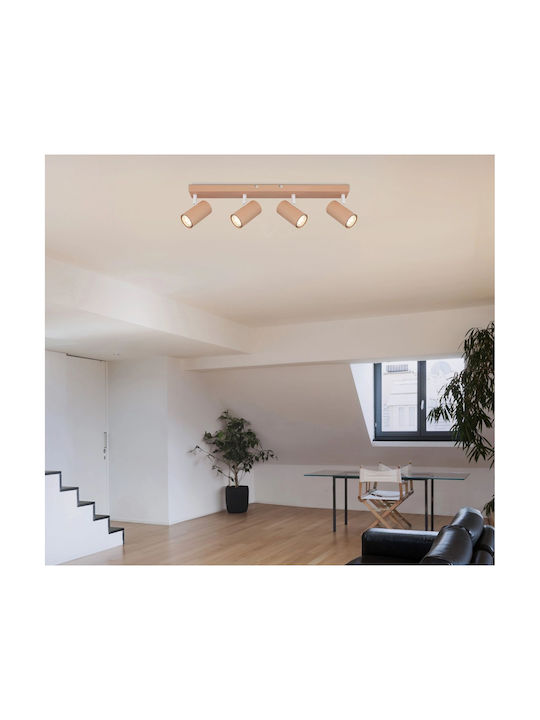 Globo Lighting Spot with 4 Lights and with Socket GU10 in Orange Color