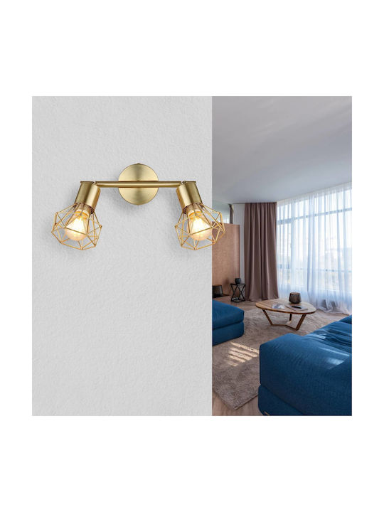 Globo Lighting Διπλό Σποτ με Ντουί E14 σε Χρυσό Χρώμα