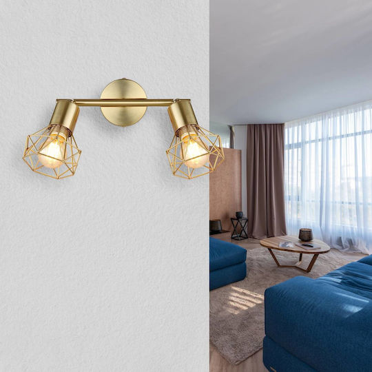 Globo Lighting Διπλό Σποτ με Ντουί E14 σε Χρυσό Χρώμα