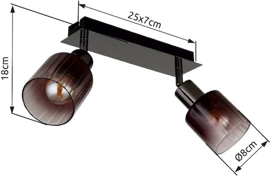 Globo Lighting Dublu Spot cu Soclu E14 în Culoare Cupru