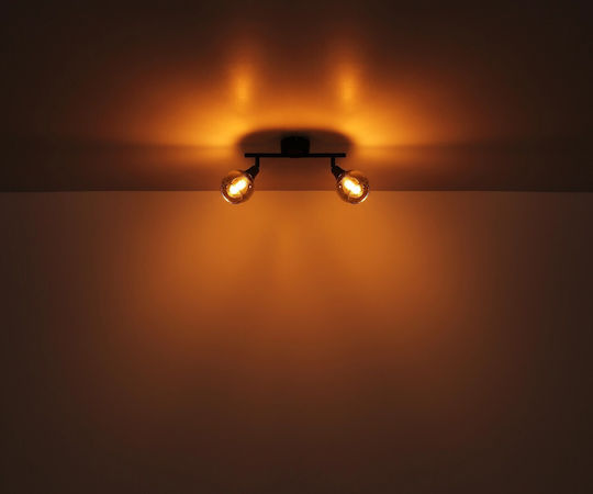 Globo Lighting Spot with 4 Lights and with Socket E14 in Black Color