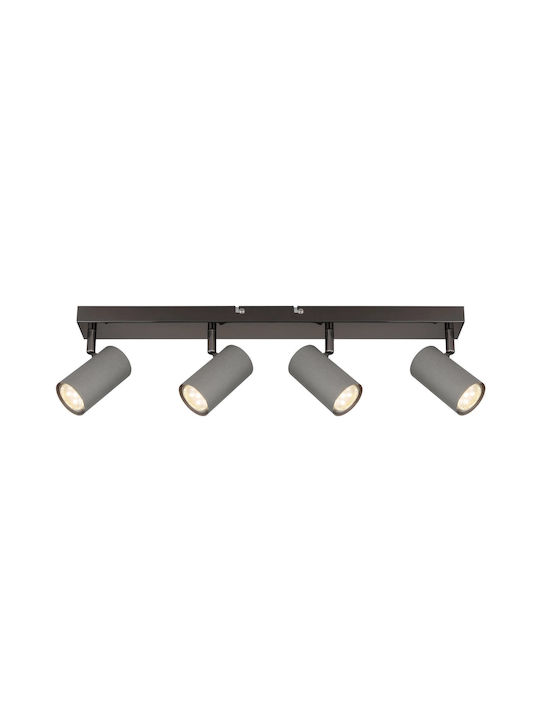 Globo Lighting Spot with 4 Lights and with Socket GU10 in Gray Color