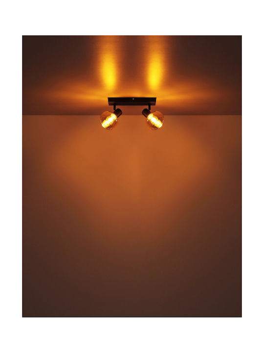 Globo Lighting Διπλό Σποτ με Ντουί E14 σε Μαύρο Χρώμα