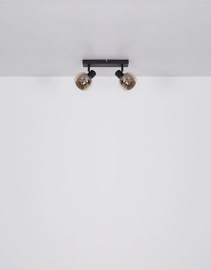 Globo Lighting Double Spot with Socket E14 in Black Color