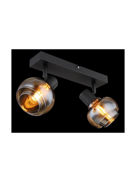 Globo Lighting Διπλό Σποτ με Ντουί E14 σε Μαύρο Χρώμα