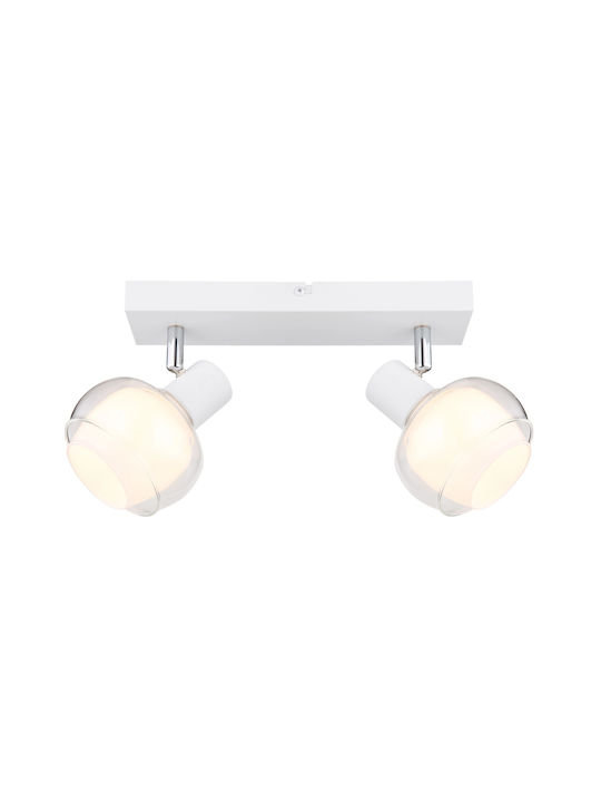 Globo Lighting Double Spot with Socket E14 in White Color