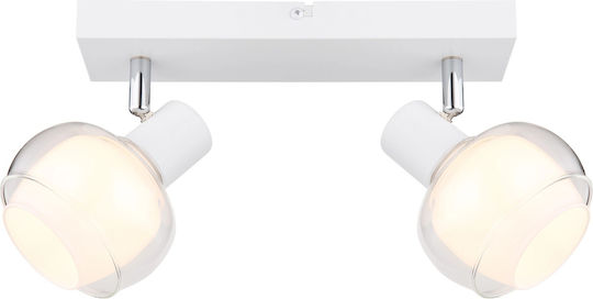 Globo Lighting Double Spot with Socket E14 in White Color