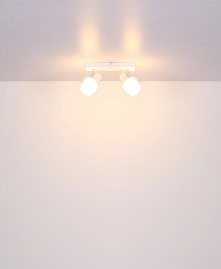 Globo Lighting Double Spot with Socket E14 in White Color