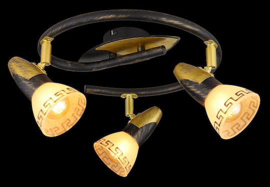 Globo Lighting Triple Spot with Socket E14 in Gold Color