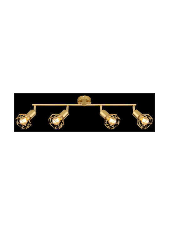 Globo Lighting Σποτ με 4 Φώτα και με Ντουί E14 σε Χρυσό Χρώμα