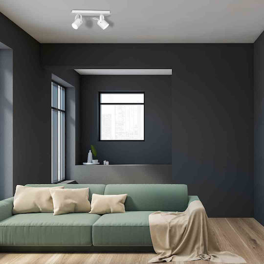 Luminex Mark 2 Dublu Spot cu Soclu GU10 în Culoare Alb