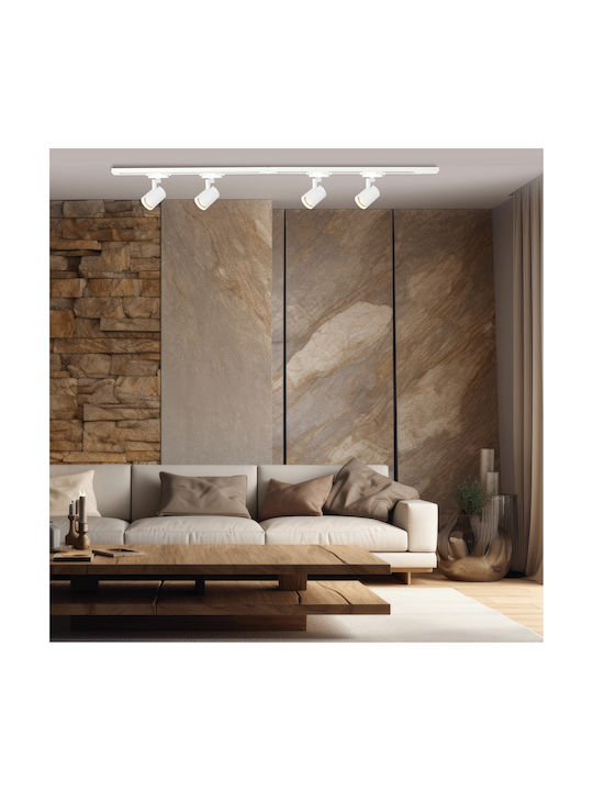 Eko Light Spot with 4 Lights and with Socket GU10 in White Color