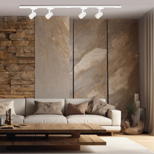 Eko Light Σποτ με 4 Φώτα και με Ντουί GU10 σε Λευκό Χρώμα