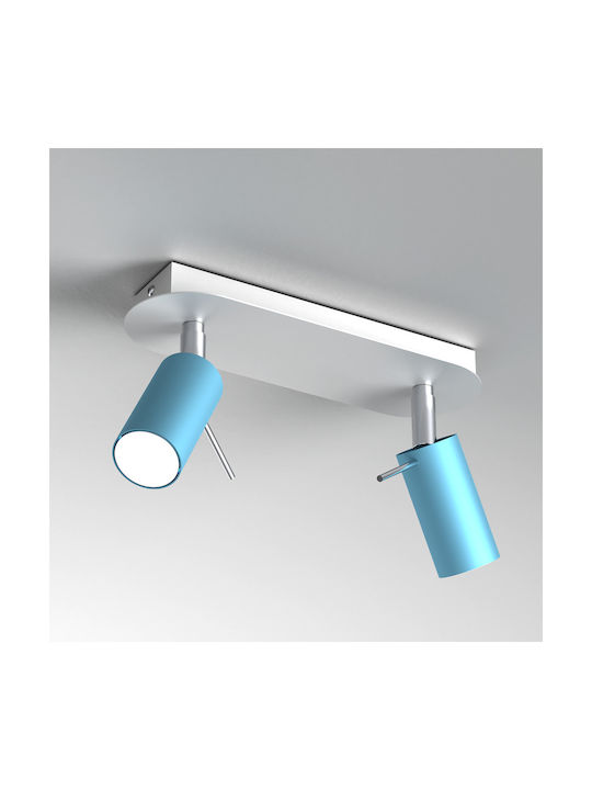 Eko Light Preston Doppel Spot mit Fassung GU10 in Blau Farbe