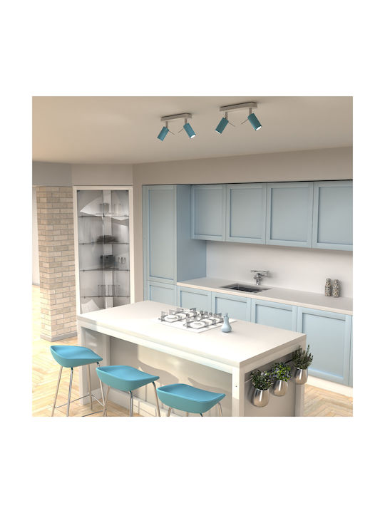 Eko Light Preston Doppel Spot mit Fassung GU10 in Blau Farbe