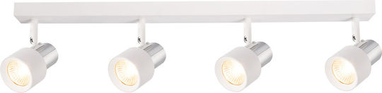 Eko Light Spot cu 4 Lumini și cu Soclu GU10 în Culoare Alb
