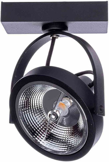 Eko Light Μονό Σποτ με Ντουί GU10 σε Μαύρο Χρώμα