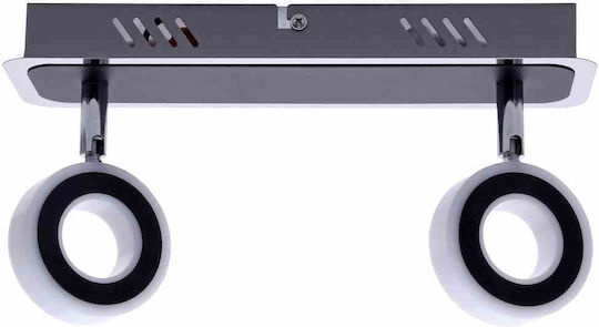 Eko Light Doppel LED Spot in Silber Farbe