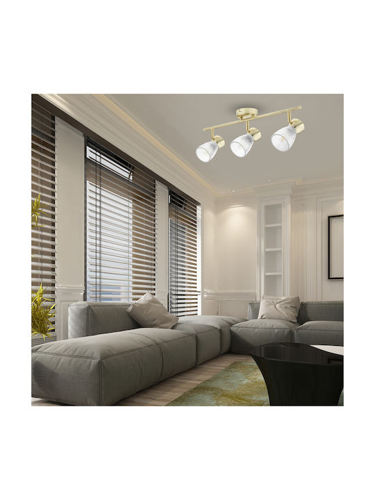Eko Light Dreifach Spot mit Fassung E14 in Gold Farbe