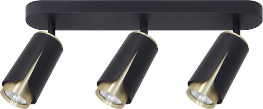 Eko Light Τριπλό Σποτ με Ντουί GU10 σε Μαύρο Χρώμα